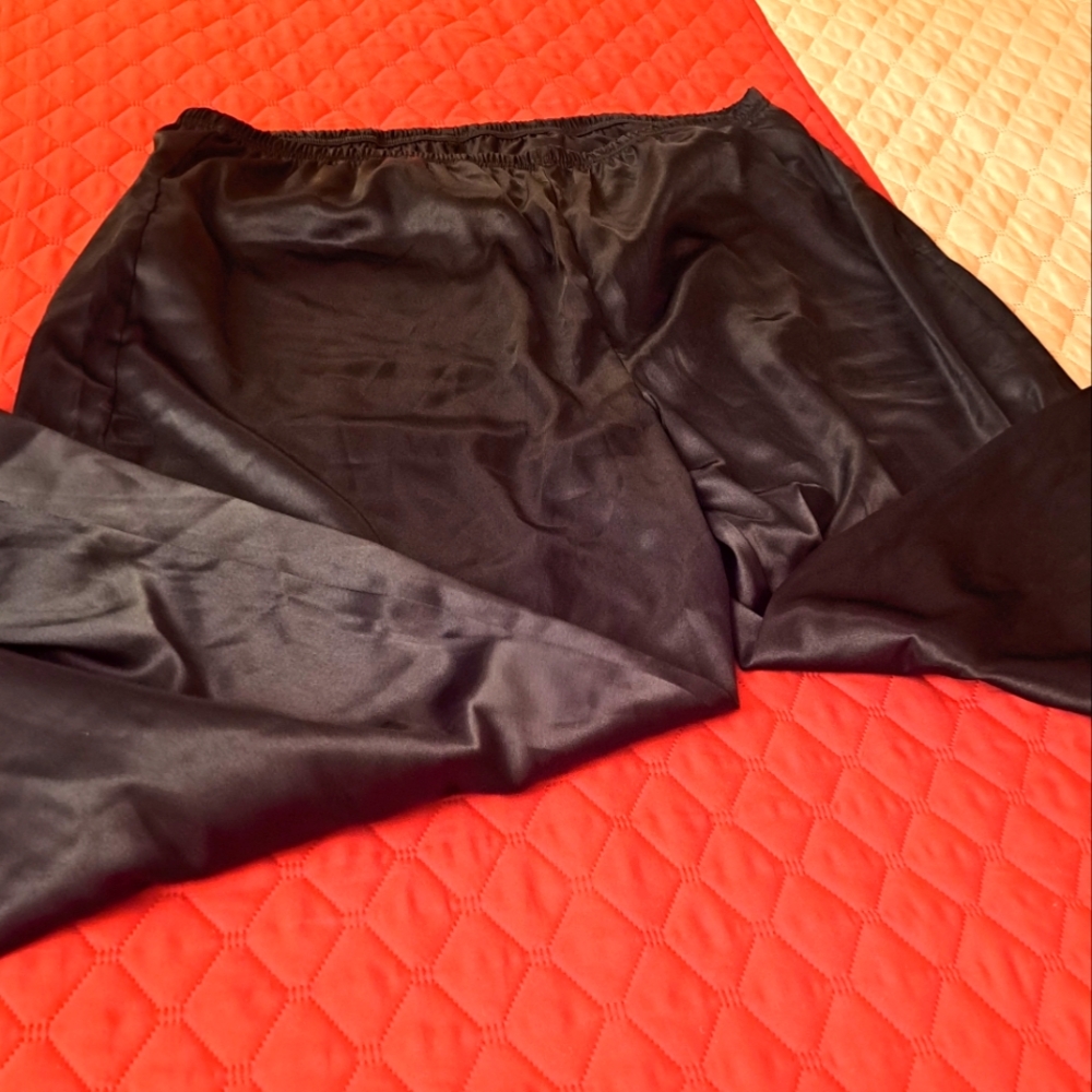 Black Satin PJ Pants Sixe 3X
